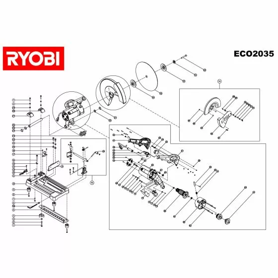 Ryobi ECO2035 Spare Parts List Type: 1000015672